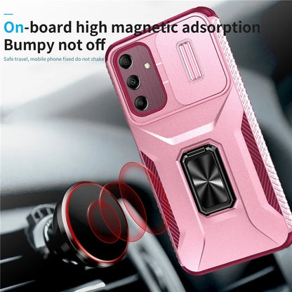 For Samsung Galaxy A15 5G Case Kickstand Slide Lens Lid TPU+PC Hybrid Phone Cover