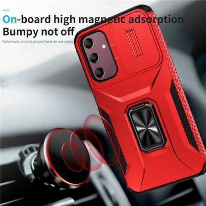 For Samsung Galaxy A15 5G Case Kickstand Slide Lens Lid TPU+PC Hybrid Phone Cover