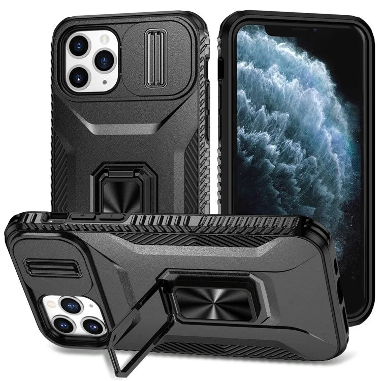 For iPhone 11 Pro Case PC+TPU Phone Cover Sliding Camshield Holder