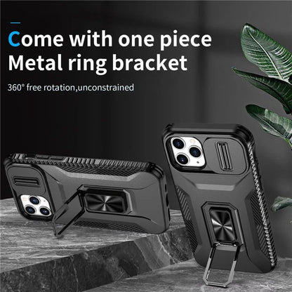 For iPhone 11 Pro Case PC+TPU Phone Cover Sliding Camshield Holder
