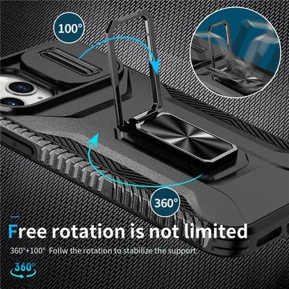For iPhone 11 Pro Case PC+TPU Phone Cover Sliding Camshield Holder