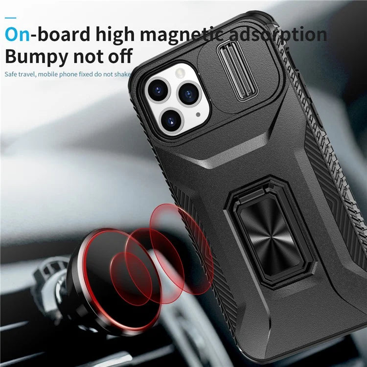 For iPhone 11 Pro Case PC+TPU Phone Cover Sliding Camshield Holder