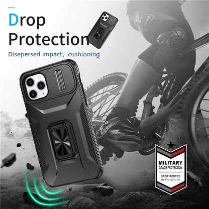 For iPhone 11 Pro Case PC+TPU Phone Cover Sliding Camshield Holder