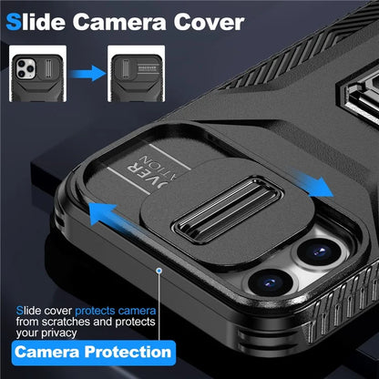 For iPhone 11 Pro Case PC+TPU Phone Cover Sliding Camshield Holder