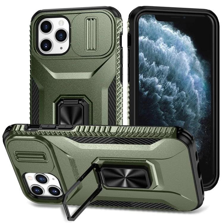 For iPhone 11 Pro Case PC+TPU Phone Cover Sliding Camshield Holder