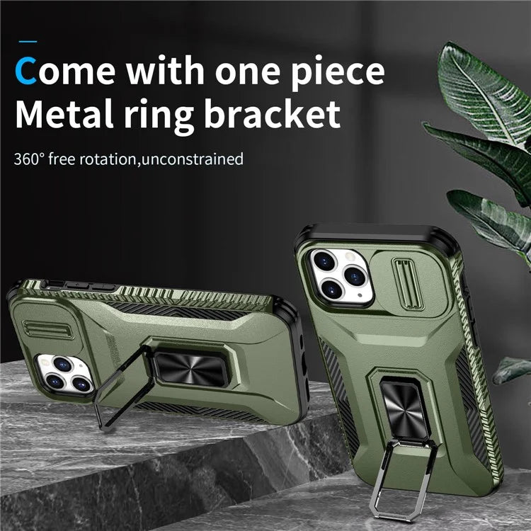 For iPhone 11 Pro Case PC+TPU Phone Cover Sliding Camshield Holder