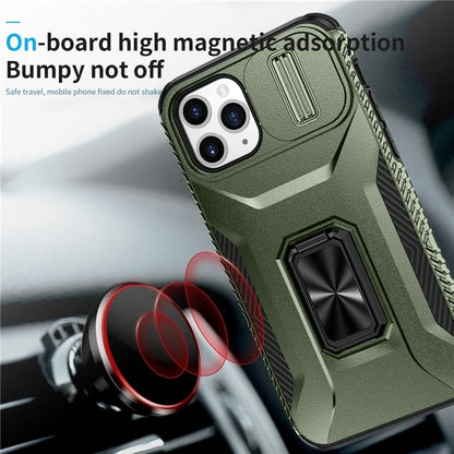 For iPhone 11 Pro Case PC+TPU Phone Cover Sliding Camshield Holder