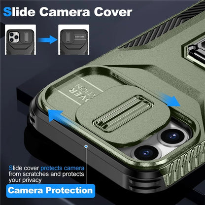 For iPhone 11 Pro Case PC+TPU Phone Cover Sliding Camshield Holder