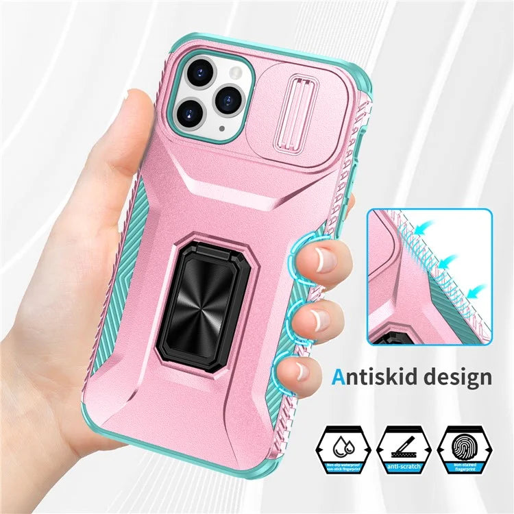 For iPhone 11 Pro Case PC+TPU Phone Cover Sliding Camshield Holder