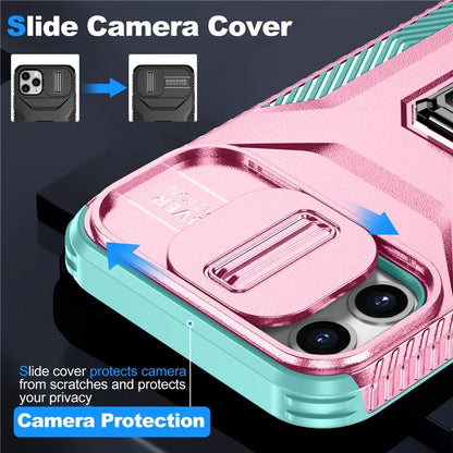 For iPhone 11 Pro Case PC+TPU Phone Cover Sliding Camshield Holder