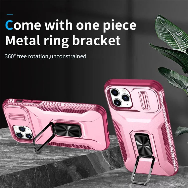 For iPhone 11 Pro Case PC+TPU Phone Cover Sliding Camshield Holder