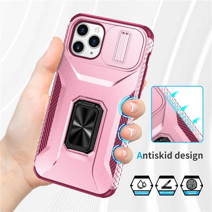 For iPhone 11 Pro Case PC+TPU Phone Cover Sliding Camshield Holder