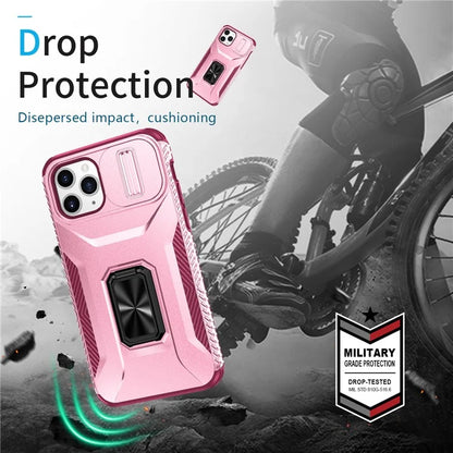For iPhone 11 Pro Case PC+TPU Phone Cover Sliding Camshield Holder
