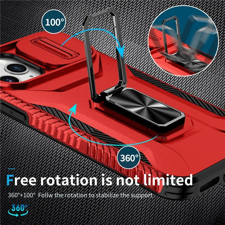 For iPhone 11 Pro Case PC+TPU Phone Cover Sliding Camshield Holder