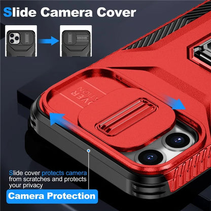 For iPhone 11 Pro Case PC+TPU Phone Cover Sliding Camshield Holder
