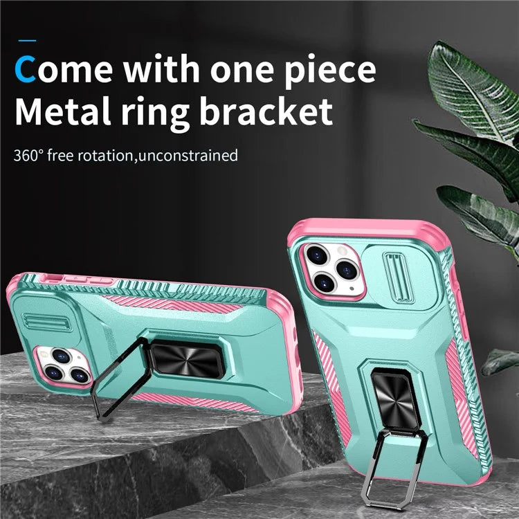 For iPhone 11 Pro Case PC+TPU Phone Cover Sliding Camshield Holder