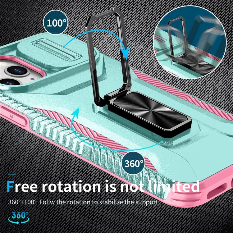 For iPhone 11 Pro Case PC+TPU Phone Cover Sliding Camshield Holder