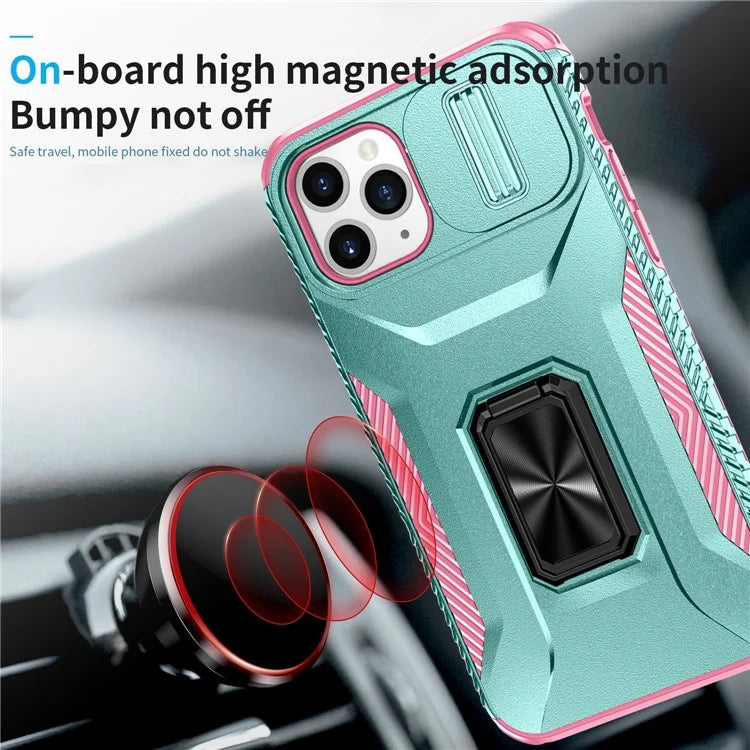 For iPhone 11 Pro Case PC+TPU Phone Cover Sliding Camshield Holder