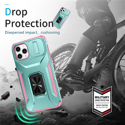 For iPhone 11 Pro Case PC+TPU Phone Cover Sliding Camshield Holder