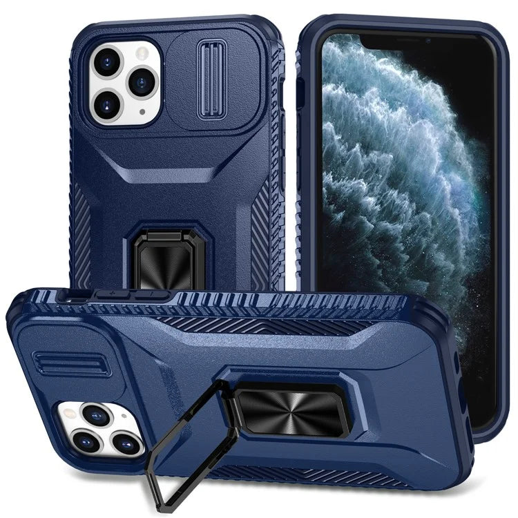 For iPhone 11 Pro Case PC+TPU Phone Cover Sliding Camshield Holder
