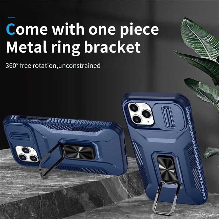 For iPhone 11 Pro Case PC+TPU Phone Cover Sliding Camshield Holder
