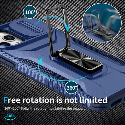For iPhone 11 Pro Case PC+TPU Phone Cover Sliding Camshield Holder