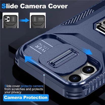 For iPhone 11 Pro Case PC+TPU Phone Cover Sliding Camshield Holder