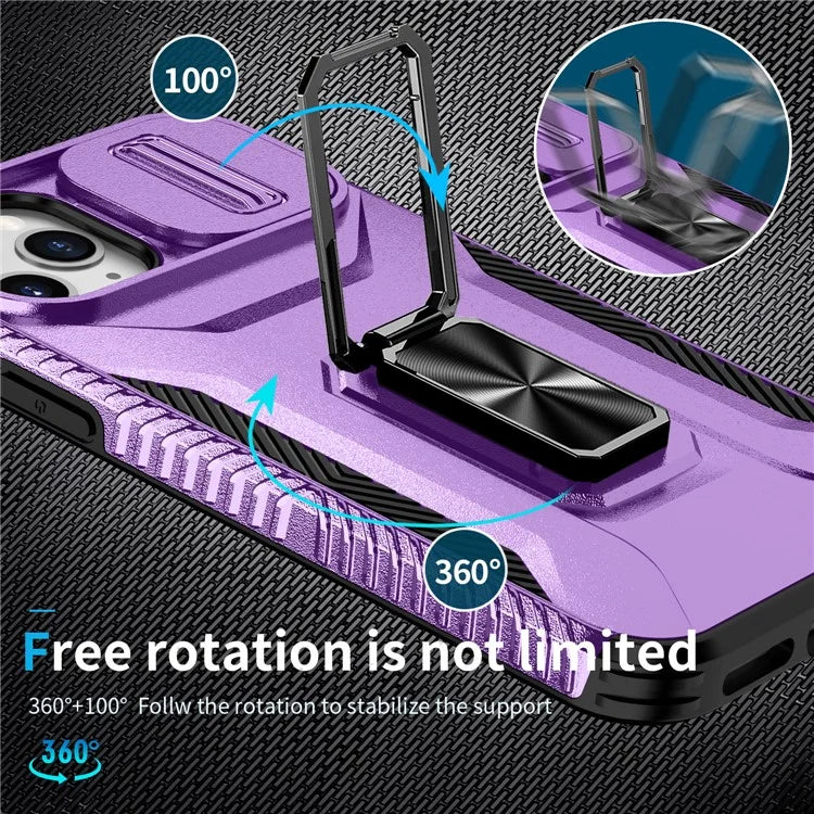 For iPhone 11 Pro Case PC+TPU Phone Cover Sliding Camshield Holder