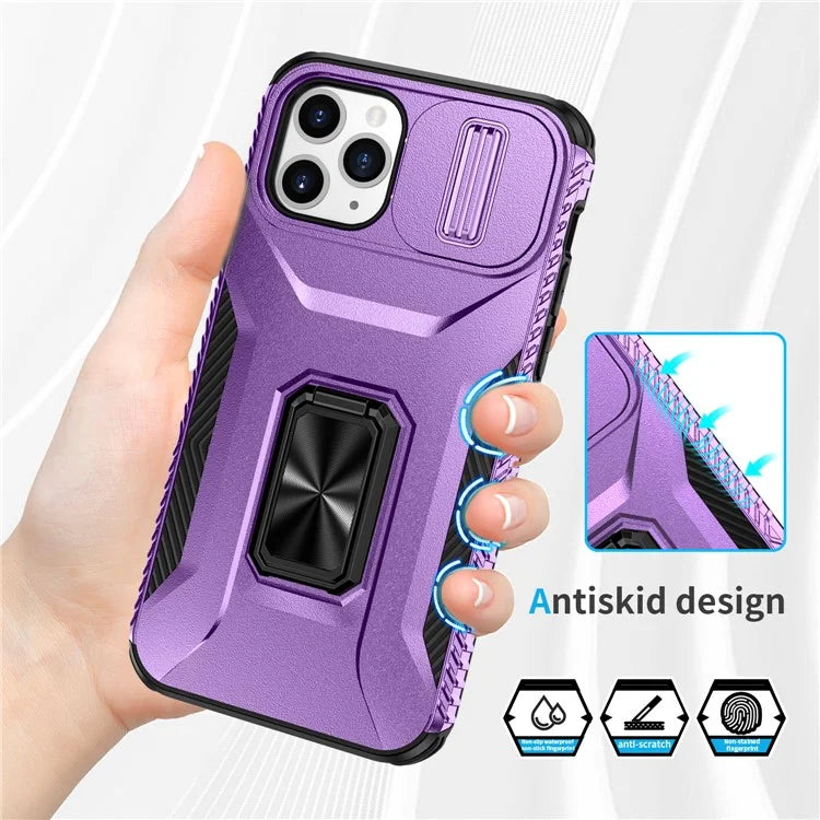 For iPhone 11 Pro Case PC+TPU Phone Cover Sliding Camshield Holder
