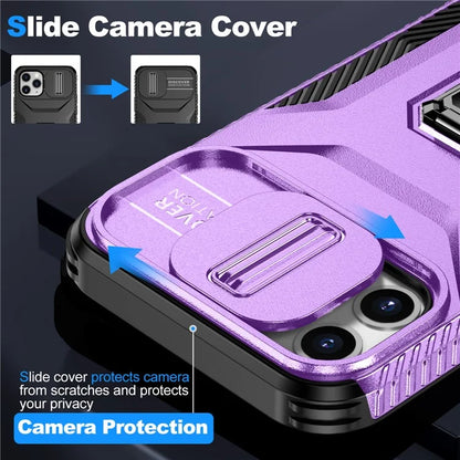 For iPhone 11 Pro Case PC+TPU Phone Cover Sliding Camshield Holder