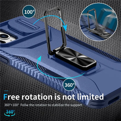 For iPhone 11 Pro Max Case TPU+PC Lens Protection Phone Cover with Ring Kickstand