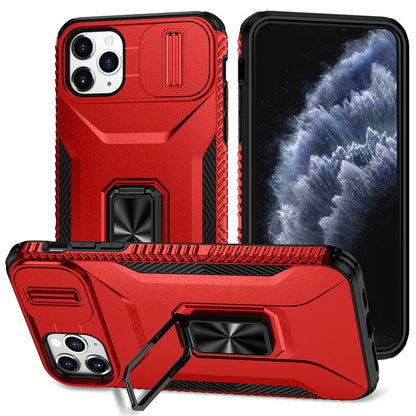 For iPhone 11 Pro Max Case TPU+PC Lens Protection Phone Cover with Ring Kickstand