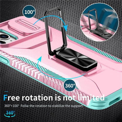 For iPhone 11 Pro Max Case TPU+PC Lens Protection Phone Cover with Ring Kickstand