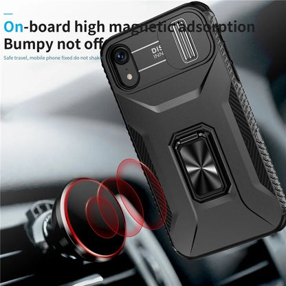 For iPhone XR Case TPU+PC Ring Kickstand Phone Cover Support Magnetic Car Mount
