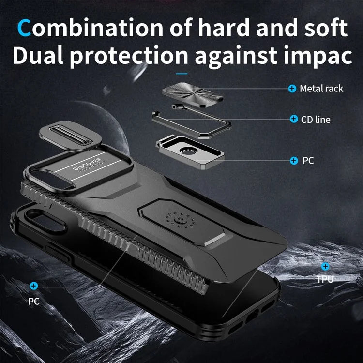 For iPhone XR Case TPU+PC Ring Kickstand Phone Cover Support Magnetic Car Mount