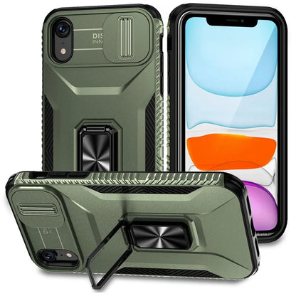 For iPhone XR Case TPU+PC Ring Kickstand Phone Cover Support Magnetic Car Mount