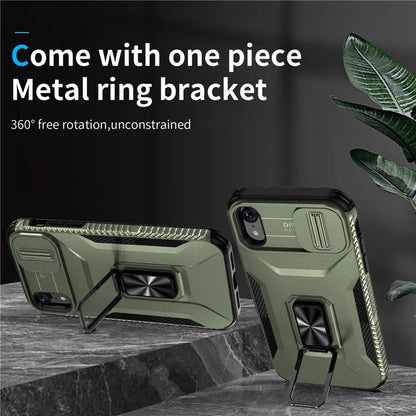For iPhone XR Case TPU+PC Ring Kickstand Phone Cover Support Magnetic Car Mount