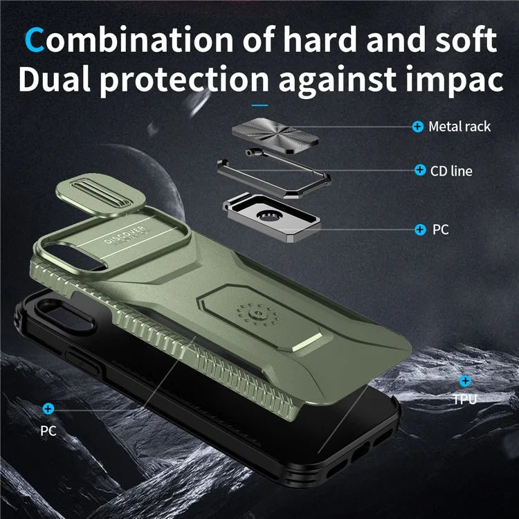 For iPhone XR Case TPU+PC Ring Kickstand Phone Cover Support Magnetic Car Mount