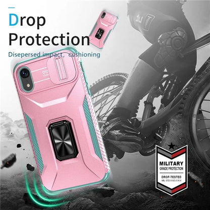 For iPhone XR Case TPU+PC Ring Kickstand Phone Cover Support Magnetic Car Mount