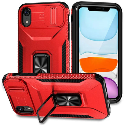 For iPhone XR Case TPU+PC Ring Kickstand Phone Cover Support Magnetic Car Mount