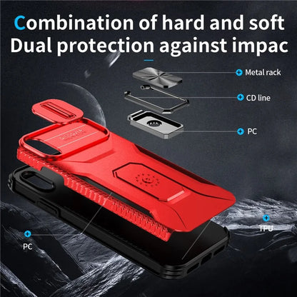 For iPhone XR Case TPU+PC Ring Kickstand Phone Cover Support Magnetic Car Mount
