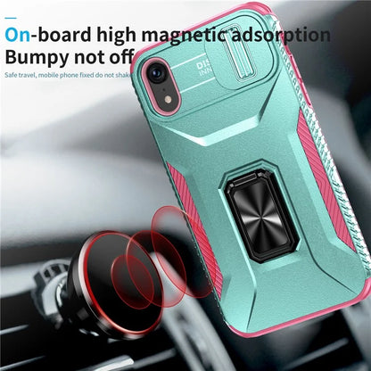 For iPhone XR Case TPU+PC Ring Kickstand Phone Cover Support Magnetic Car Mount