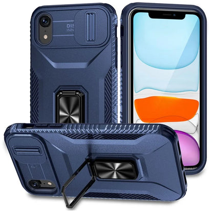 For iPhone XR Case TPU+PC Ring Kickstand Phone Cover Support Magnetic Car Mount