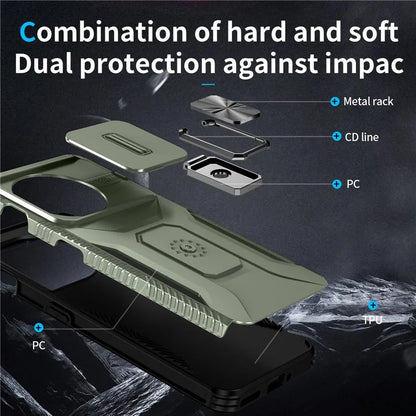 For OnePlus 11 5G Case TPU+PC Ring Kickstand Lens Lid Phone Cover