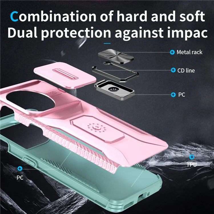 For OnePlus 11 5G Case TPU+PC Ring Kickstand Lens Lid Phone Cover
