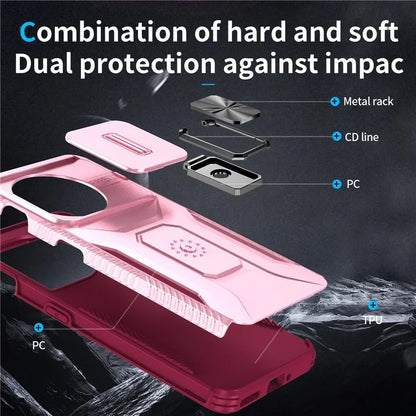 For OnePlus 11 5G Case TPU+PC Ring Kickstand Lens Lid Phone Cover