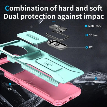 For OnePlus 11 5G Case TPU+PC Ring Kickstand Lens Lid Phone Cover