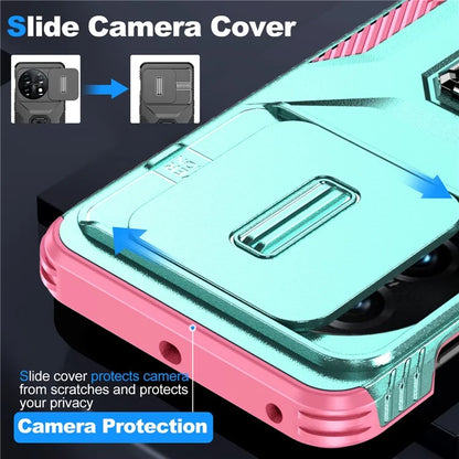 For OnePlus 11 5G Case TPU+PC Ring Kickstand Lens Lid Phone Cover