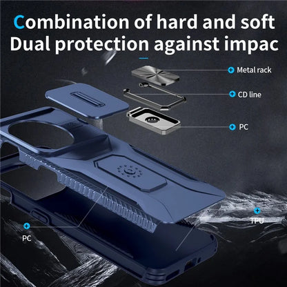 For OnePlus 11 5G Case TPU+PC Ring Kickstand Lens Lid Phone Cover