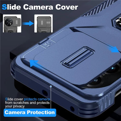 For OnePlus 11 5G Case TPU+PC Ring Kickstand Lens Lid Phone Cover